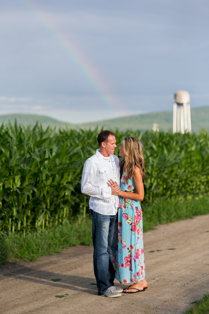 rainbow cornfield engagement