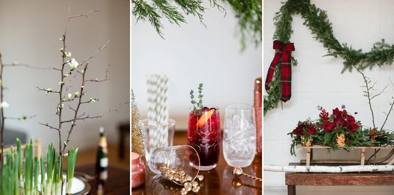 christmas flowers cocktails and decorations by Studio No. 8 Creative Space