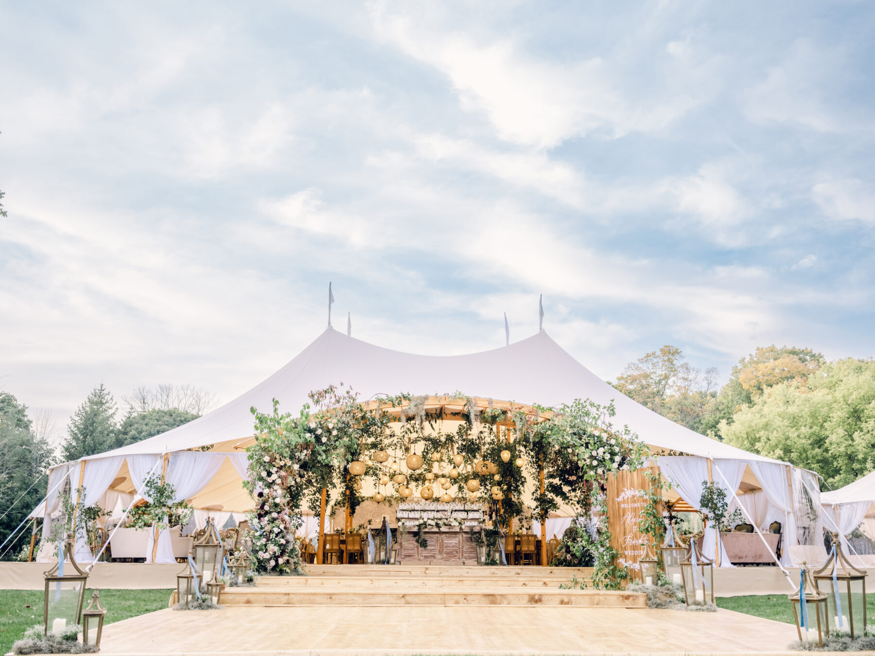 european inspired wedding reception tent
